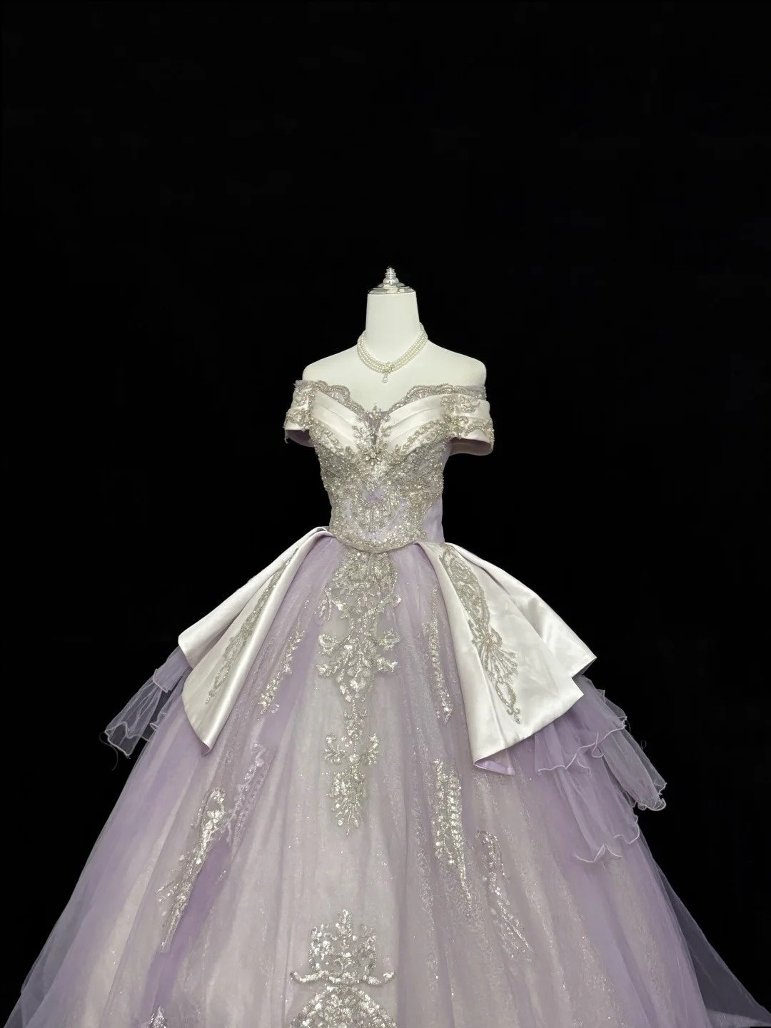 Sweet 16 Dresses Long Ball Gown Sweet Sixteen Long Birthday Dress Off Shoulder Lilac Tulle Formal Gown RC0280