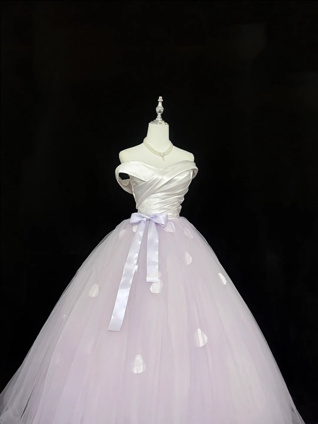 Sweet 15 Quinceanera Dress Ball Gown Off Shoulder Lilac With Sleeves Long 15th Birthday Gown RC0308