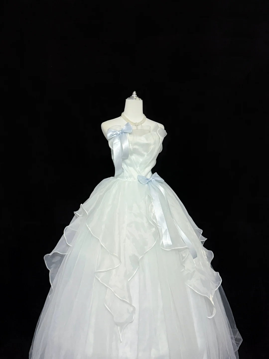 Niedliche Sweet-16-Kleider, langes Ballkleid, trägerlos, Tüll, formelles Sweet-Sixteen-Geburtstagskleid RC0245