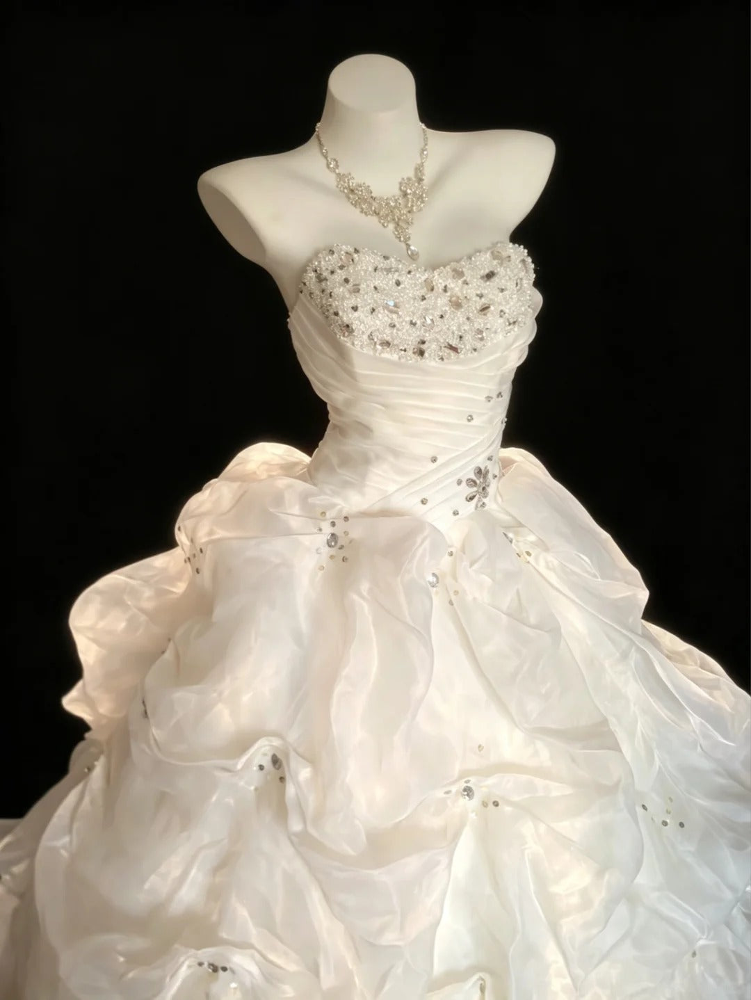 Robe de bal princesse en organza blanc, bustier en cœur, longue robe de Quinceañera (15/16 ans), Vestido de princesa RB4468