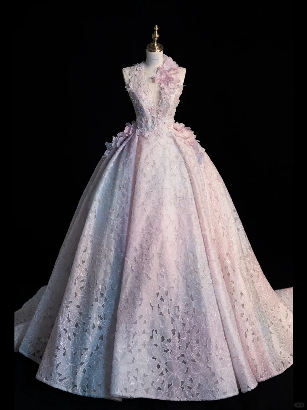 Modest Ball Gown V Neckline Lace Pink Prom Dresses Long Evening Party Formal Outfits RB6577