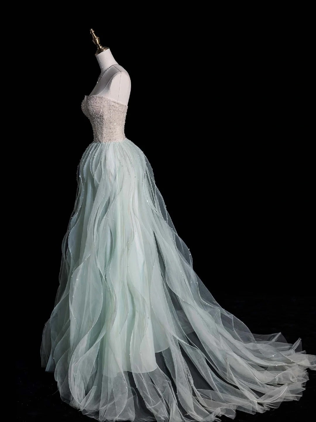 Sparkly A line Sweetheart Mint Green Sequins Long Prom Dress Fashion Aesthetic High School Formal Dresses Party Outfits Prom Gown AB2230
