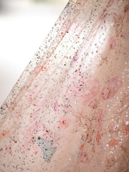 Robes de bal longues sans manches en tulle rose à fleurs coupe trapèze et bustier cœur, Tenues de cérémonie RB3987
