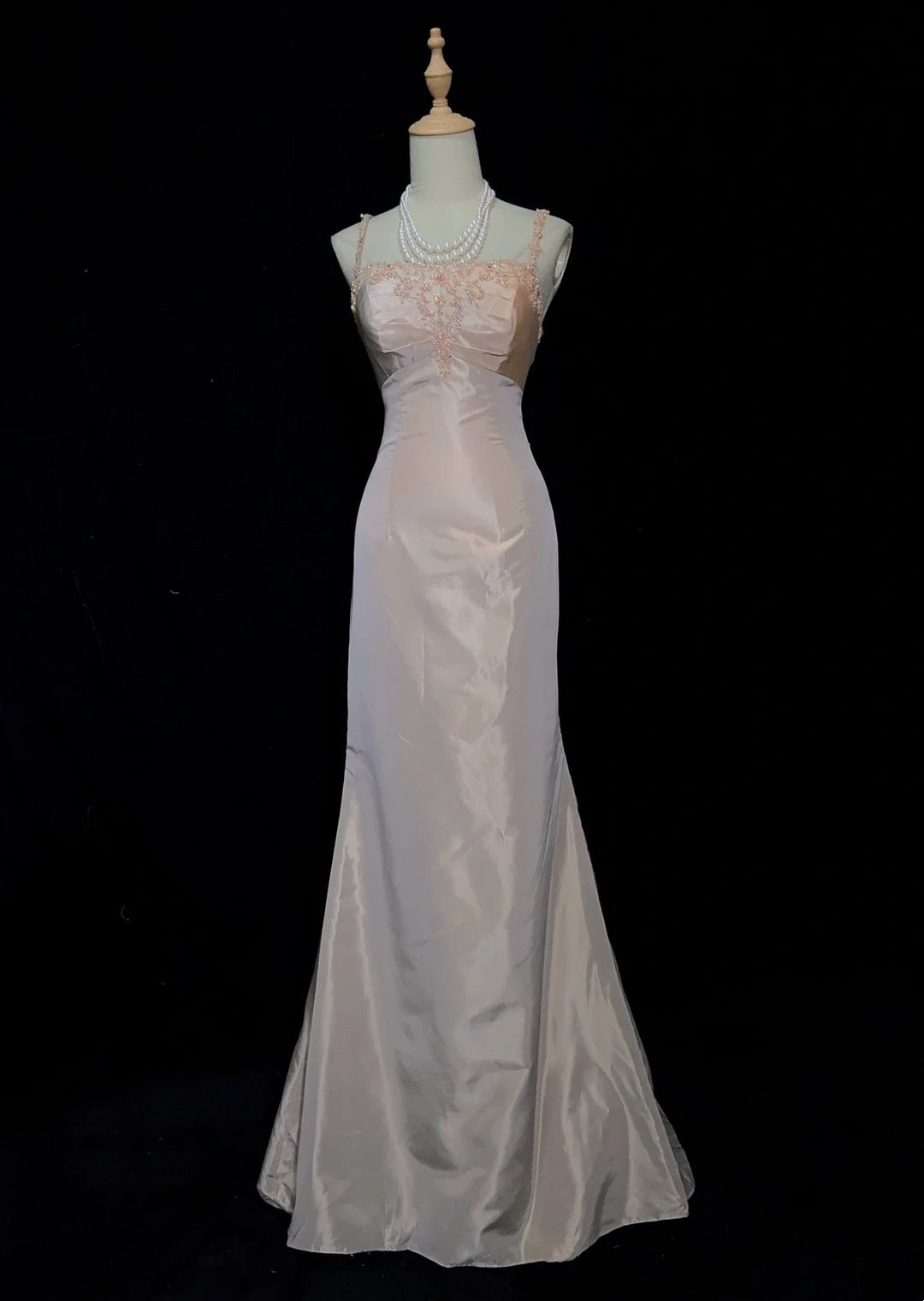 Vintage Prom Dresses Inspo Mermaid Spaghetti Strap Blush Pink Satin With Backless Appliqued Lace For Women Formal Dress N3251