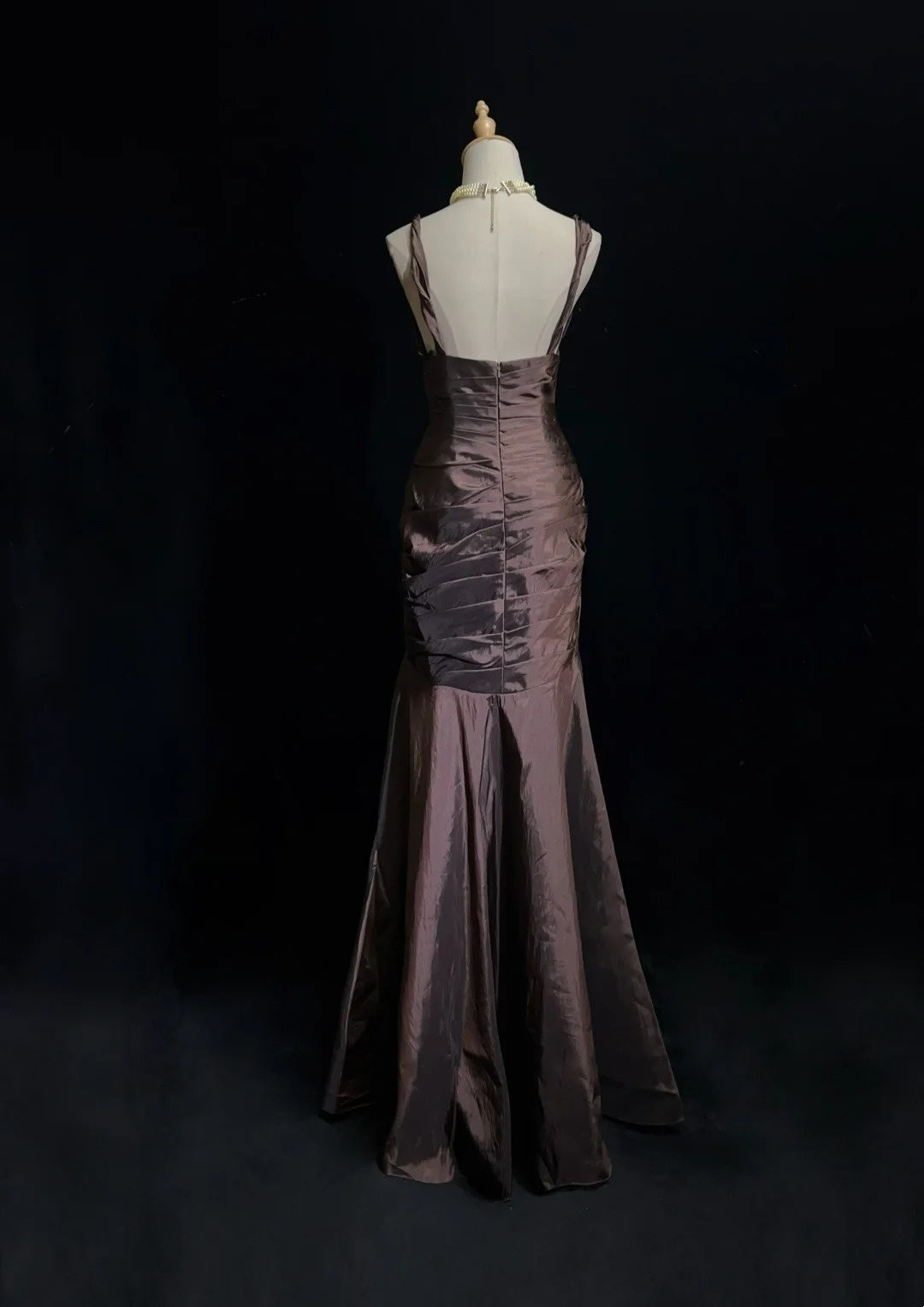 Élégantes robes de bal sirène bustier en taffetas avec volants longue robe de soirée N2901