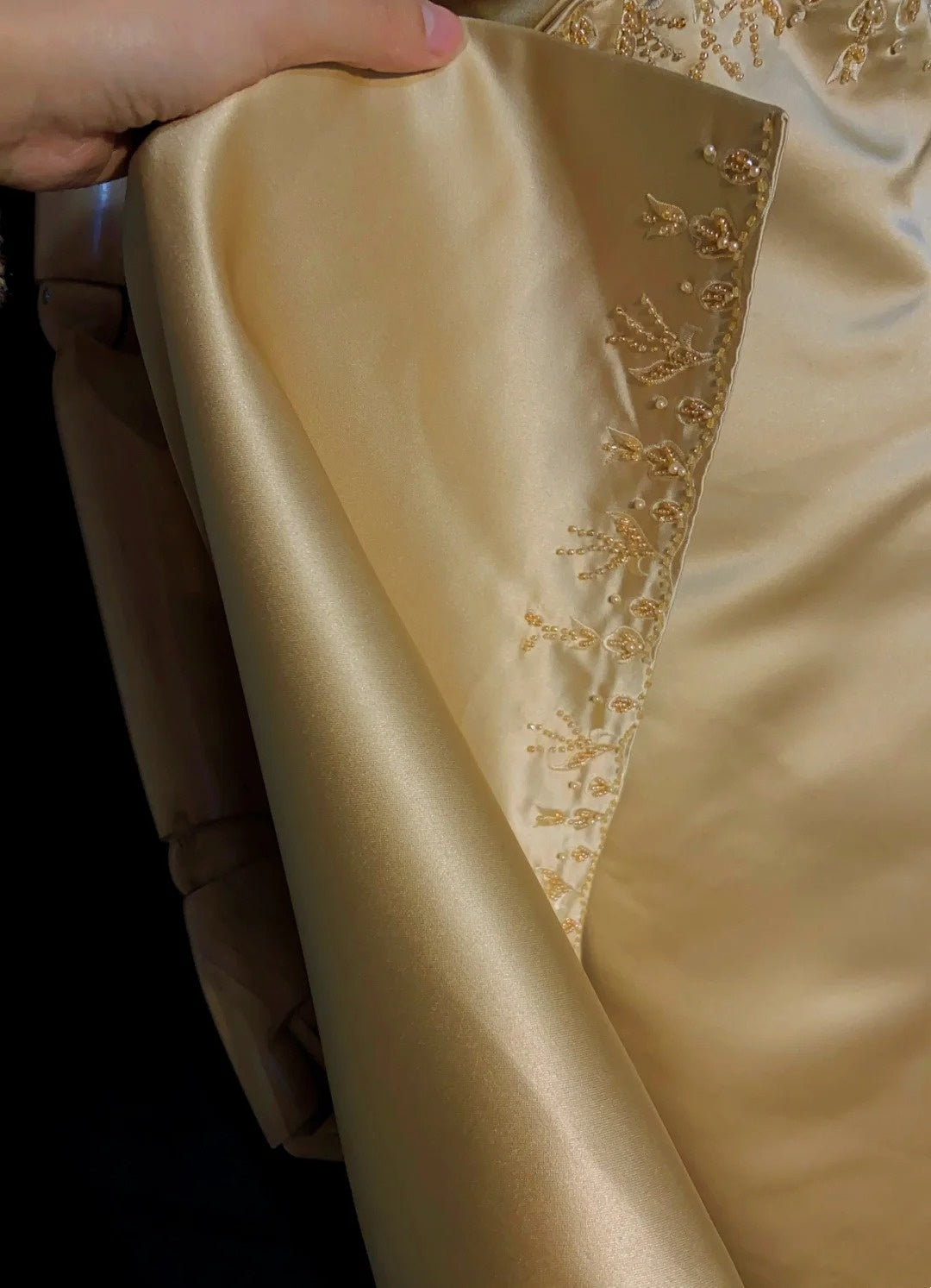 Vintage Prom Dresses Inspo A Line Gold Satin 90s With Beading Cape For Women Formal Gowns N3340