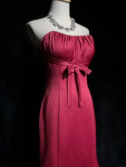 Glamorous Prom Dresses Mermaid Sweetheart Hot Pink Satin With Cape Long Formal Dress N2888