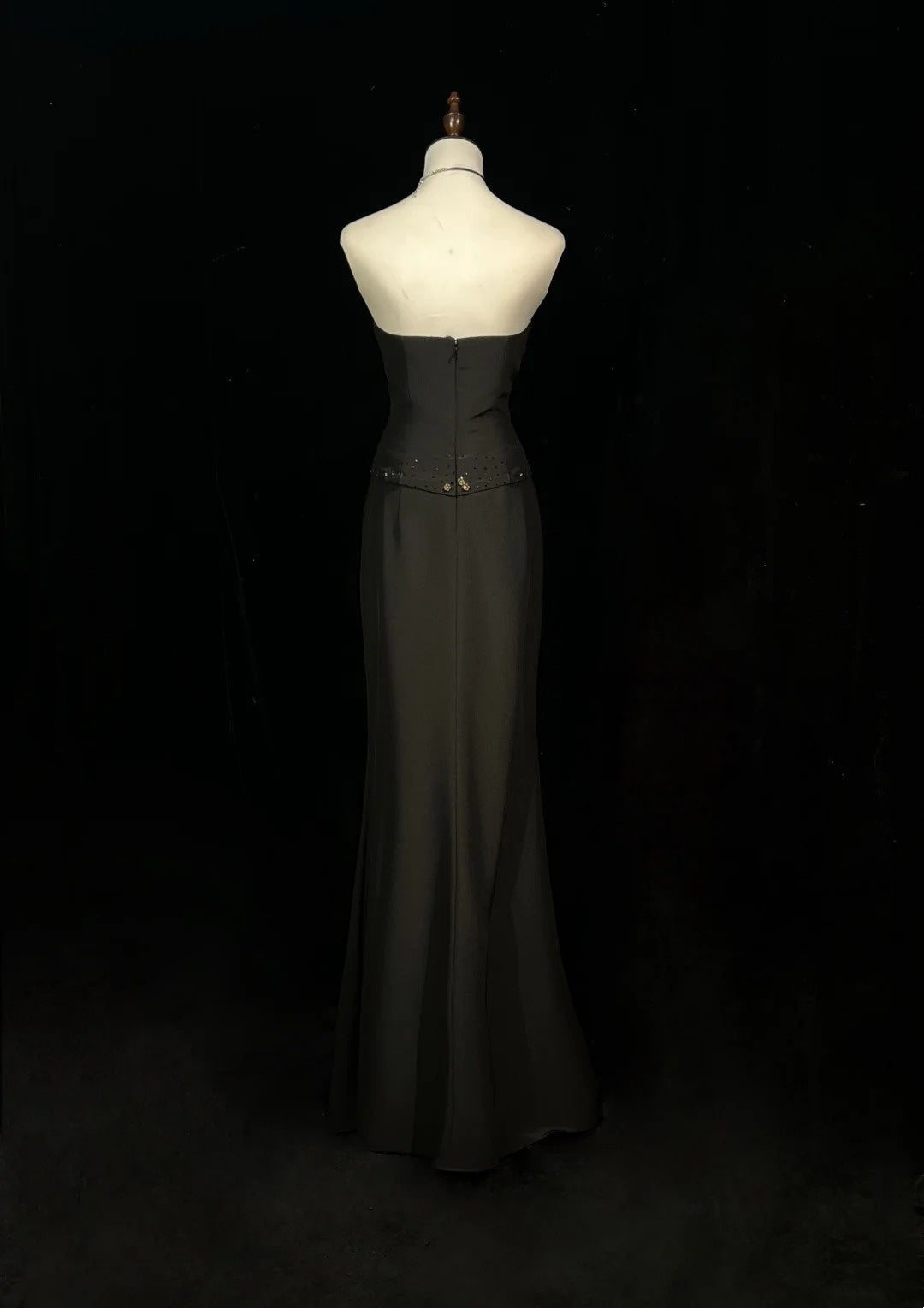 Vintage Ballkleider Meerjungfrau Sweetheart Black Tie Gown 80er Satin Abend-Abendkleid RB3263
