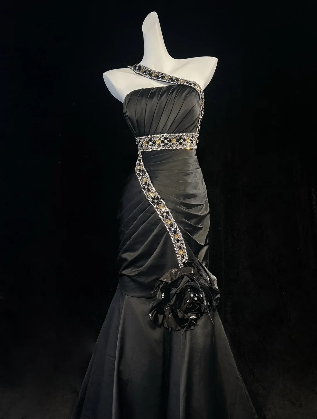Robe de soirée sirène vintage asymétrique à une épaule, longue, pour bal de promo, tenues formelles RB3936