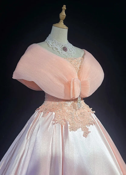 Vintage Prom Dresses 1960s Ball Gown Strapless Blush Pink With Lace Floor Length Sleeveless Evening Formal Outfits RB5121