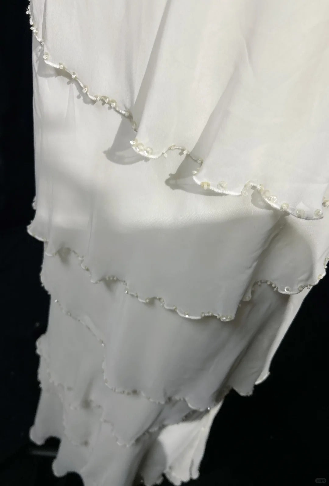 Cute A Line Square Neck White Chiffon With Beads Prom Dresses Formal Outfits RB3939