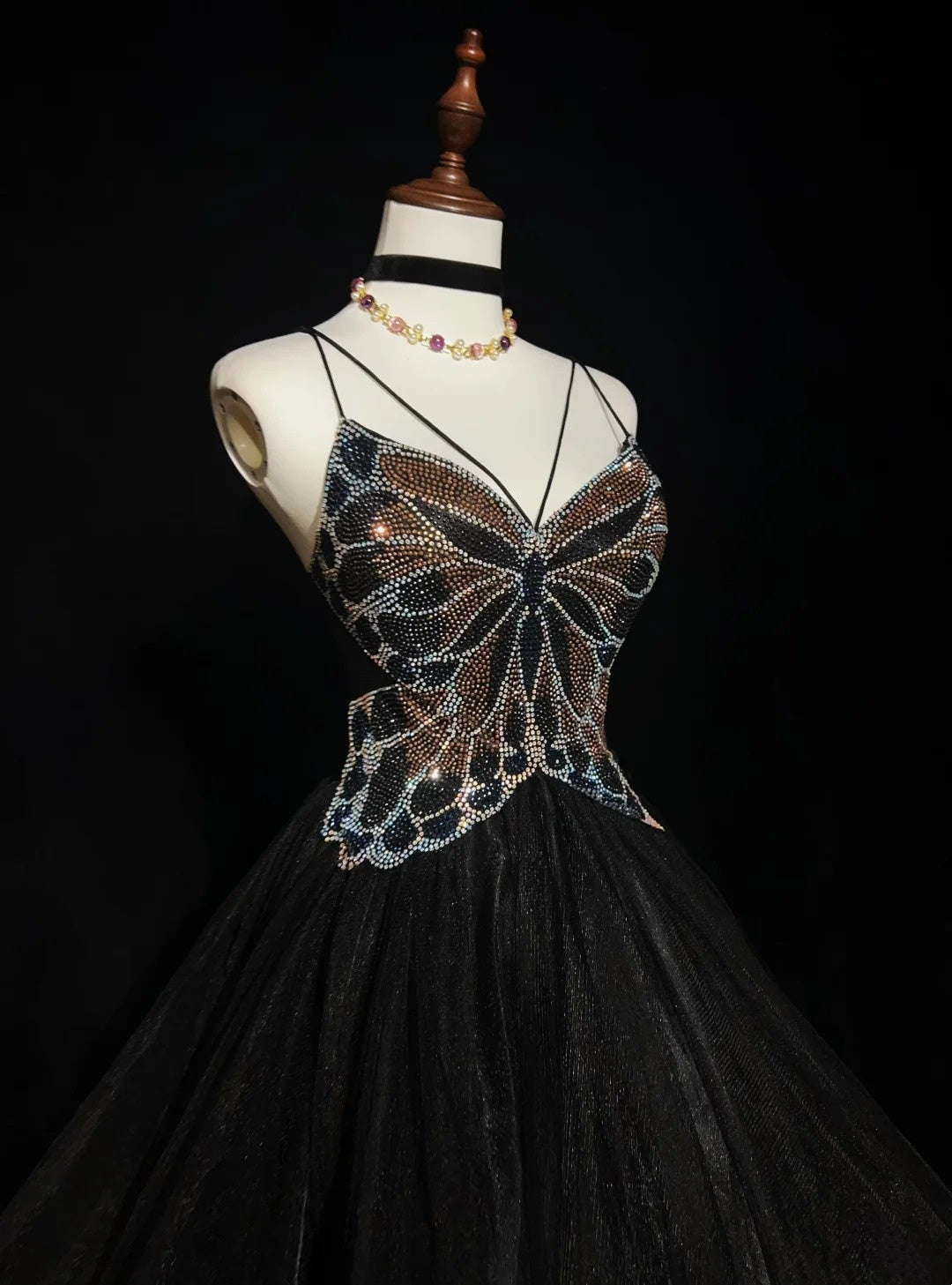 Pretty Ball Gown Spaghetti Strap Little Black Tulle Short Mini Homecoming Dresses Hoco Gowns N2628