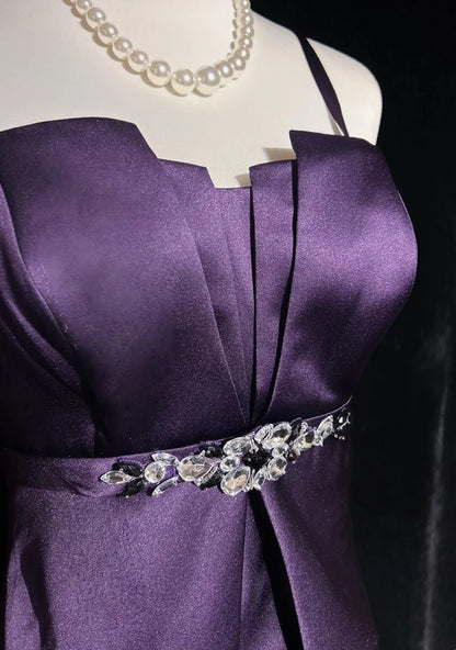 Robes de bal simples, ligne A, bretelles spaghetti, longueur thé, robe de soirée formelle N2530
