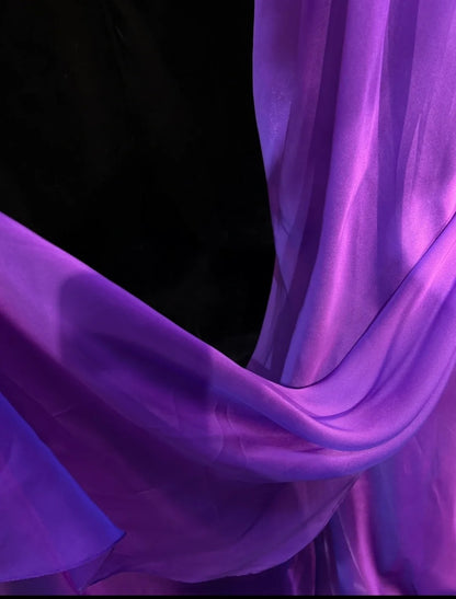 Vintage Prom Aesthetic Dresses A Line One Shoulder Purple Chiffon With Beading Long Formal Dress N3015