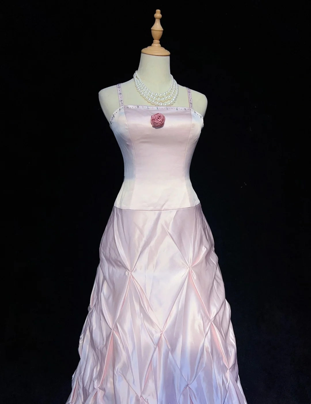 Vintage Prom Dresses 1950s Retro Classy A line Spaghetti Strap Pink Evening Outfits With Cape N3003