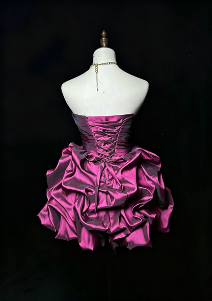 Robe de Bal Mignonne en Taffetas Violet, Décolleté Cœur, pour 18ème Anniversaire, Robes de Rentrée N3656