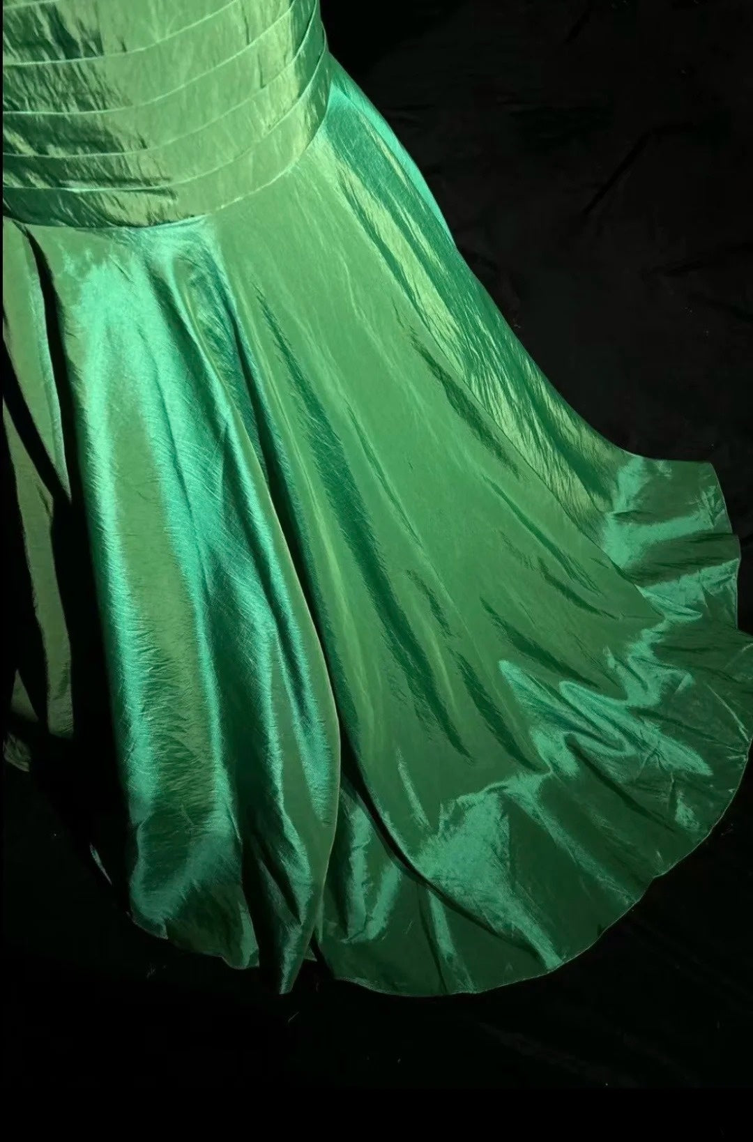 Vintage Prom Dresses Meerjungfrau One Shoulder Grün Plissiert 90er Lange Formelle Abendkleid N2647