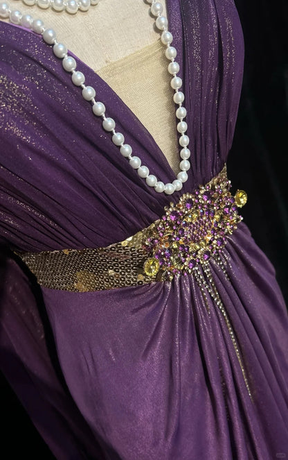 Purple Prom Dress Inspo Mermaid Spaghetti Straps With Cape Birthday Outfits Formal Party Gown RC0105