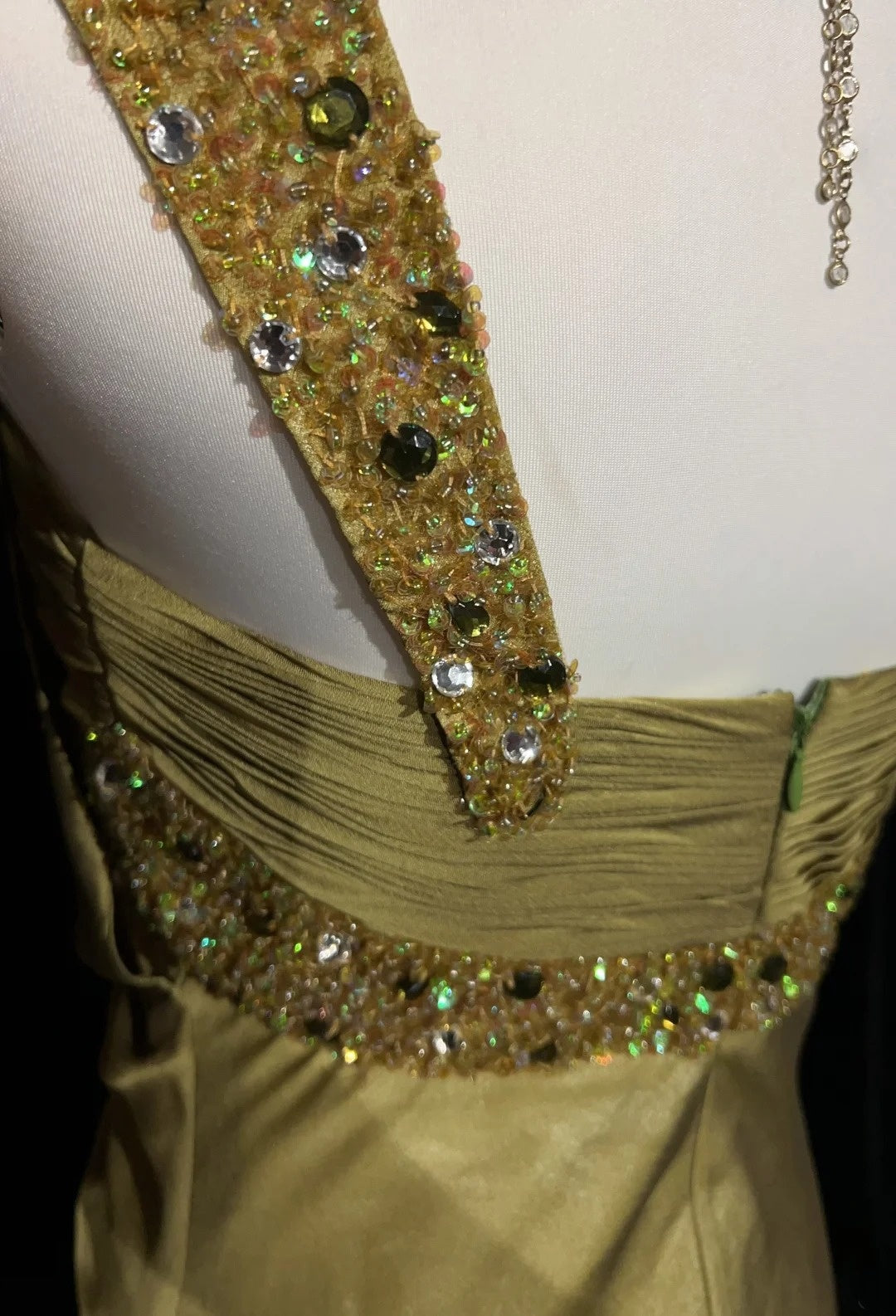 Vintage Abiballkleider A-Linie One Shoulder Gold Chiffon 1990er Lange formale Abendrobe N2664