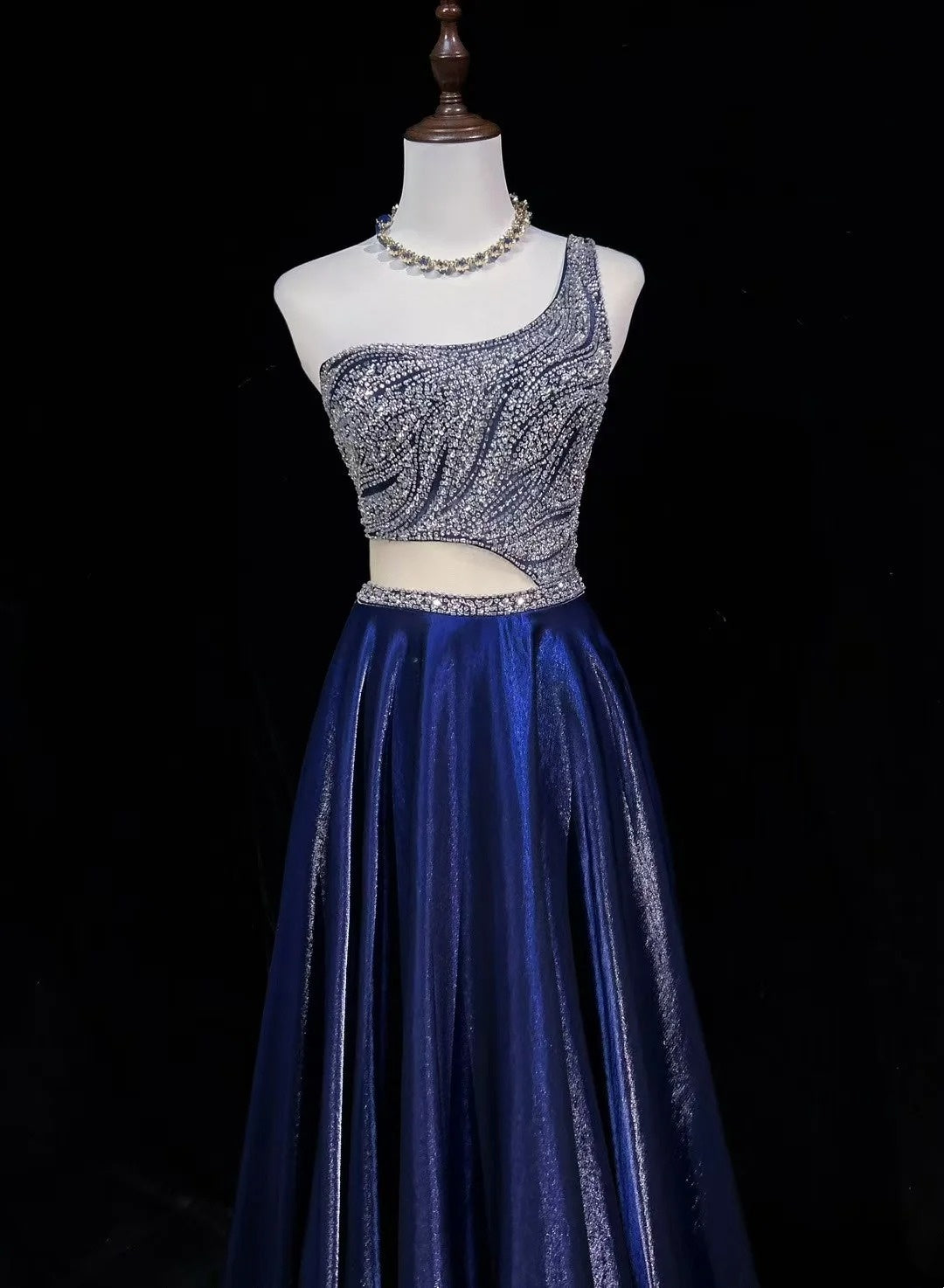 Robes de bal simples, ligne A, asymétrique, bleu roi, longueur ras du sol, perles, robe de soirée formelle N3688