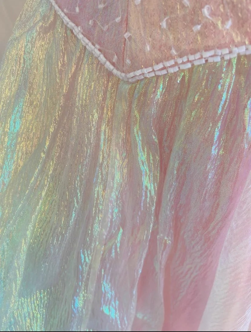 Vintage Prom Dresses Inspo Ball Gown One Shoulder Pink 1990s With Beading Formal Gowns N3323