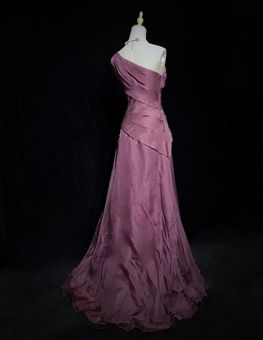 Schöne Abschlussballkleider Meerjungfrau One Shoulder Lila Lange Formelle Abendgarderobe N3664