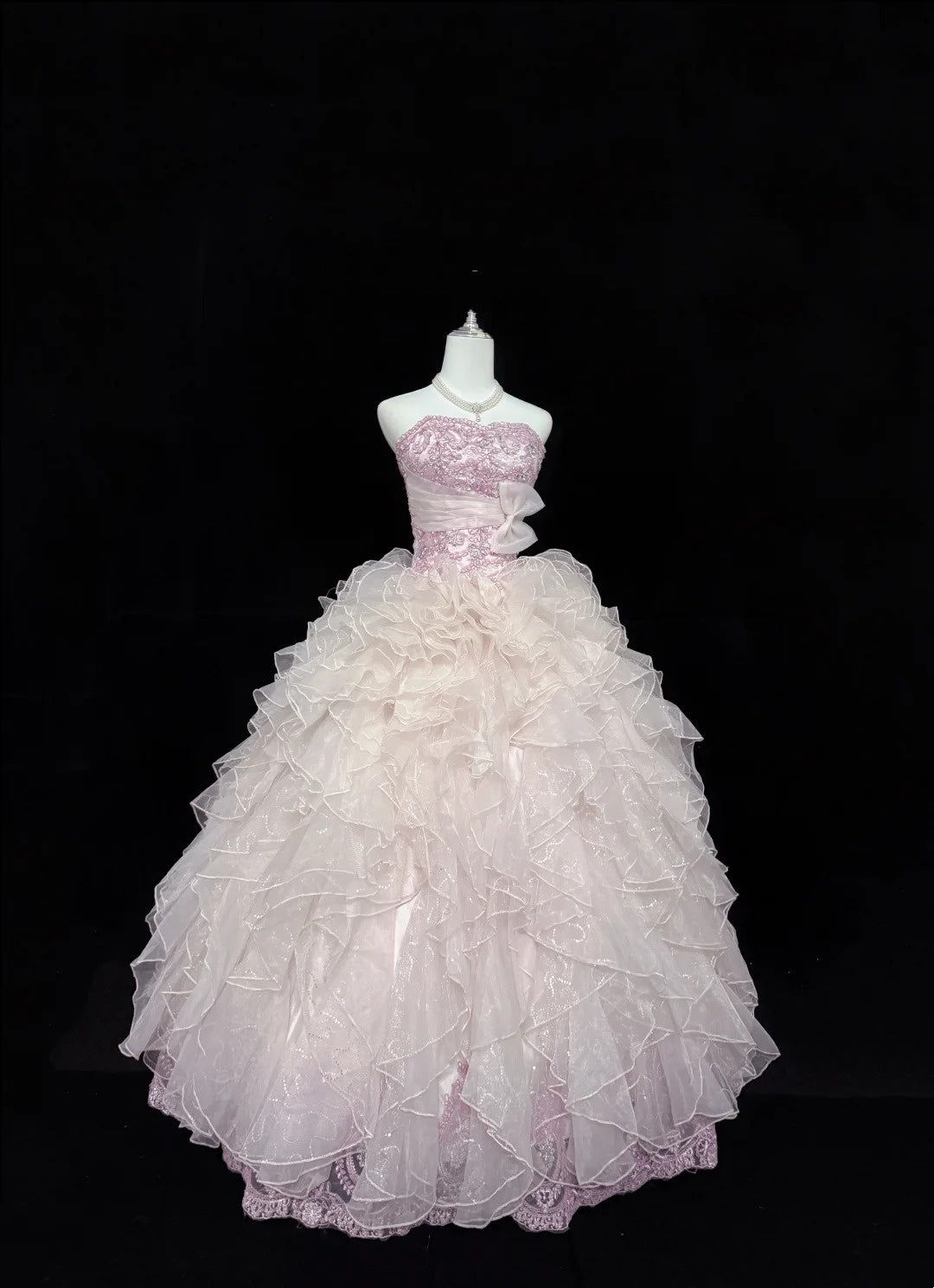 Lange Ballkleider für den 16. Geburtstag, langes Sweet-Sixteen-Geburtstagskleid, trägerloses rosa Festkleid RC0299