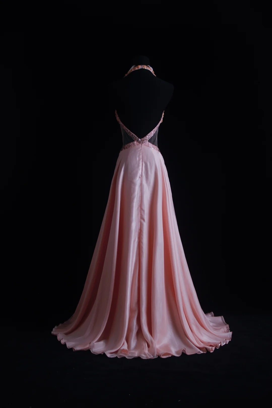 Vintage Prom Dresses Aesthetic 80s Retro A line V Neck Pink Chiffon Floor Length Formal Outfits N2331