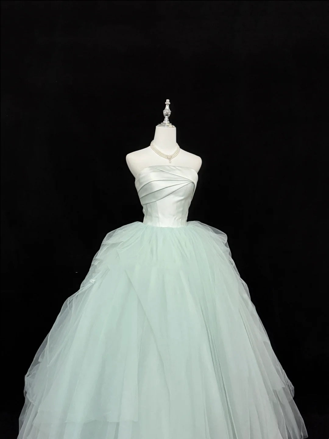 Sweet 15 Quinceanera Dress Ball Gown Strapless Mint Green Long 15th Birthday Gown RC0355