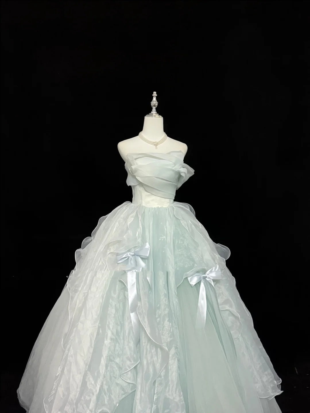 Sweet 16 Dresses Long Ball Gown Sweet Sixteen Long Birthday Dress Strapless Sage Green Formal Gown RC0365