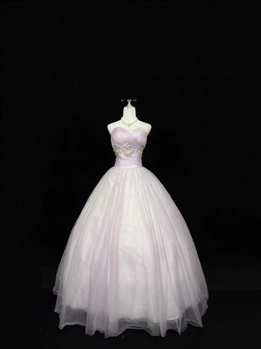 Sweet 15 Quinceanera Dress Ball Gown Sweetheart Lilac Tulle Long 15th Birthday Gown RC0366