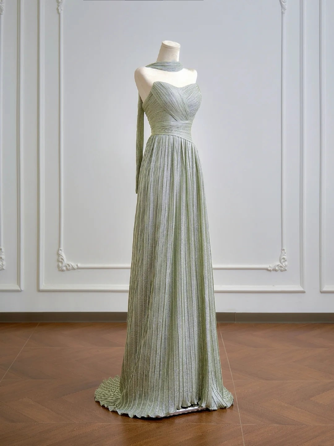 Romantic A Line Strapless Sage Green Long Prom Dresses Impress 18th Birthday Outfits Party Gown N394