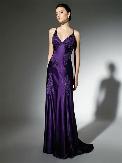 Robe de soirée sirène modeste à bretelles spaghetti, dos nu en dentelle raisin, satin, idéale pour le bal de fin d'année des lycéennes (N014)