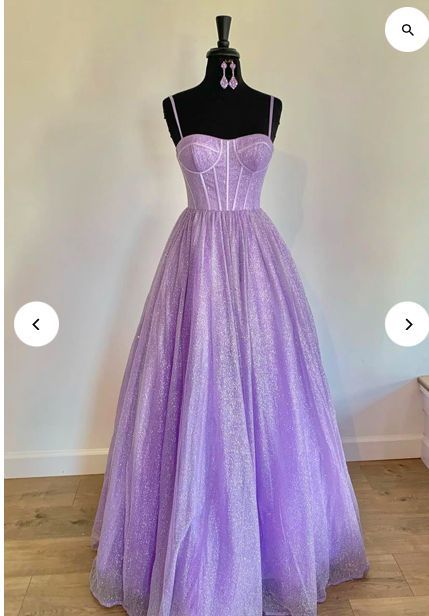 Glitzerndes Ballkleid mit Spaghettiträgern, lila Pailletten, langes Abendkleid für Abschlussball und Abiball N041
