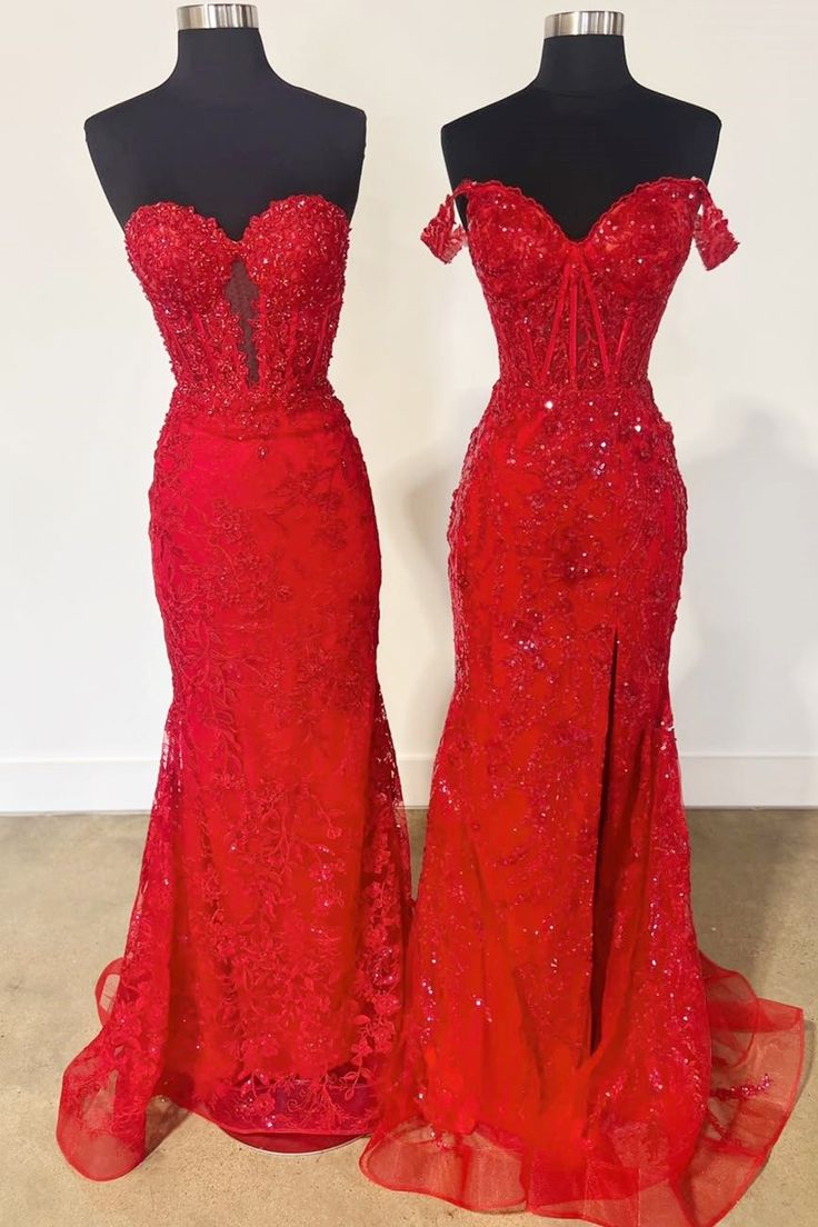 Robe de bal longue trompette à décolleté en cœur et application de dentelle - Inspiration pour une tenue de soirée N248