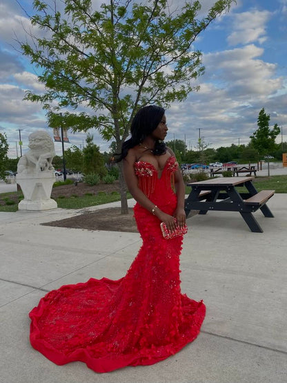 Elegantes, langes, schwarzes Meerjungfrauen-Abendkleid mit Pailletten und Perlenbesatz, geeignet für Mädchen, auch für festliche Anlässe wie Abschlussball, Dinnerpartys usw. AB2084