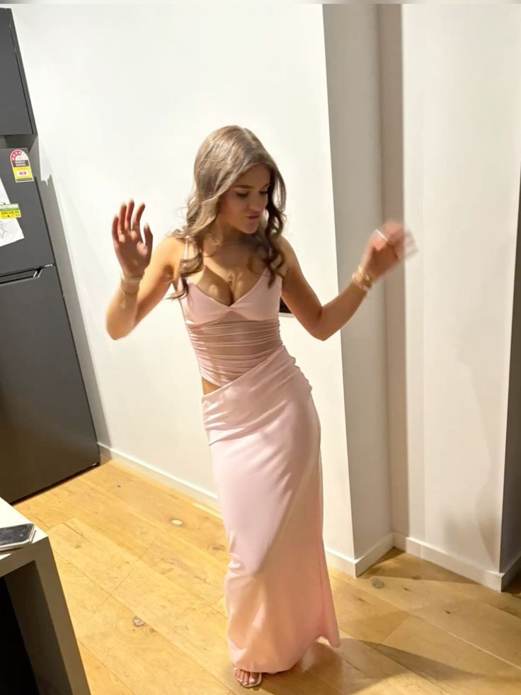 Unique Mermaid Spaghetti Straps Pink Satin Prom Dresses Long Party Dress Wedding Guest Birthday Outfits Gown AB2351