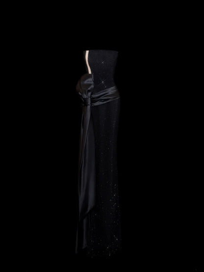Wunderschöne Abiballkleider Meerjungfrau Trägerlos Black Tie Pailletten Für Frauen Formelle Abendoutfits N3789