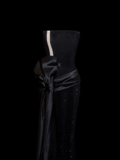 Wunderschöne Abiballkleider Meerjungfrau Trägerlos Black Tie Pailletten Für Frauen Formelle Abendoutfits N3789