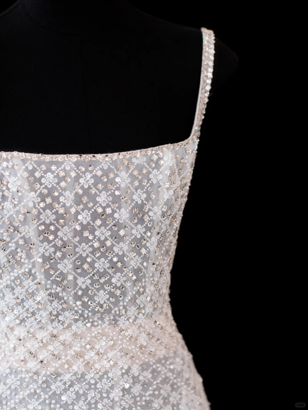 Sparkly A line Square White Tulle With Beading Long Prom Dresses Inspo Evening Outfits RB4320