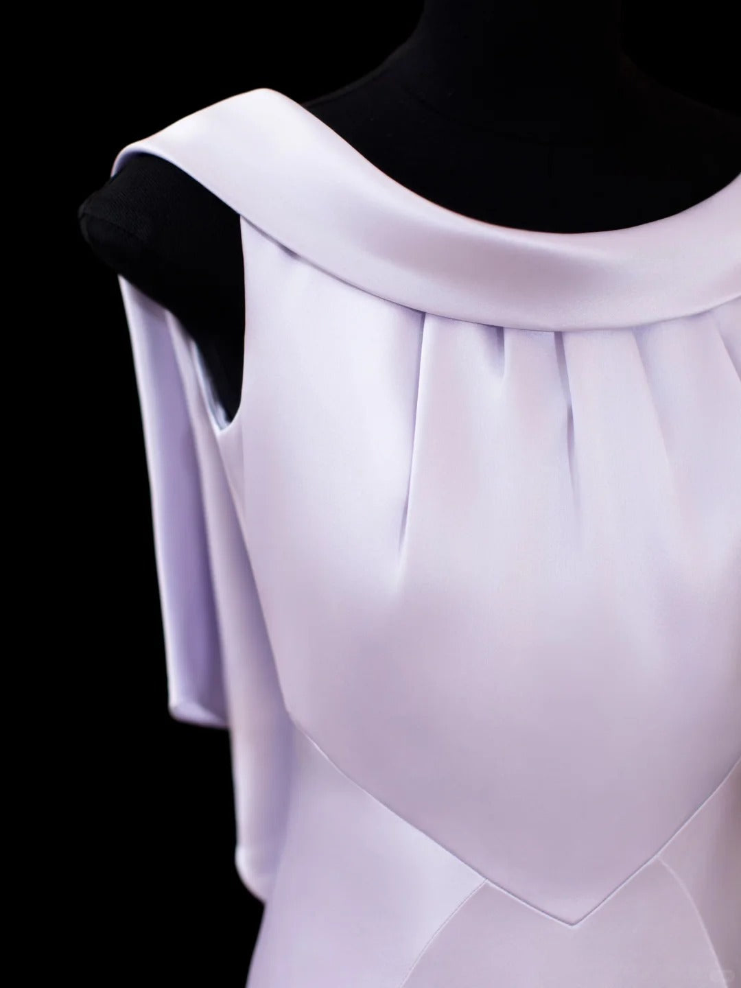 Vintage Prom Dresses 70s Mermaid Scoop Lilac Satin Sleeveless Evening Formal Outfits RB4323