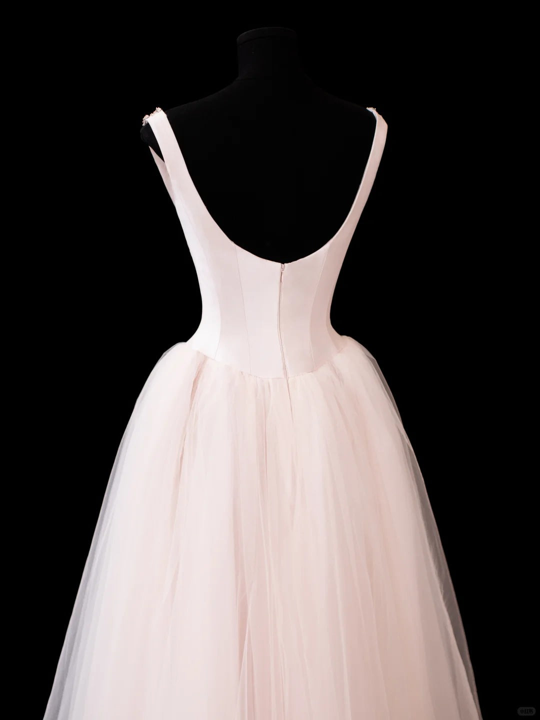 Sparkly Ball Gown Square Neck Light Pink Tulle With Beading Tea Length Prom Dresses Inspo Evening Outfits RB4324