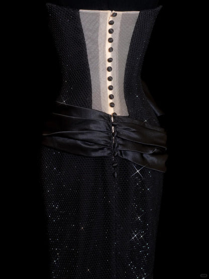 Wunderschöne Abiballkleider Meerjungfrau Trägerlos Black Tie Pailletten Für Frauen Formelle Abendoutfits N3789