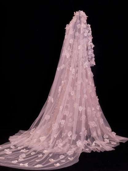 Elegante Ballkleider A-Linie Scoop Pink mit langen Ärmeln Blumen Formelle Abendgarderobe N3790