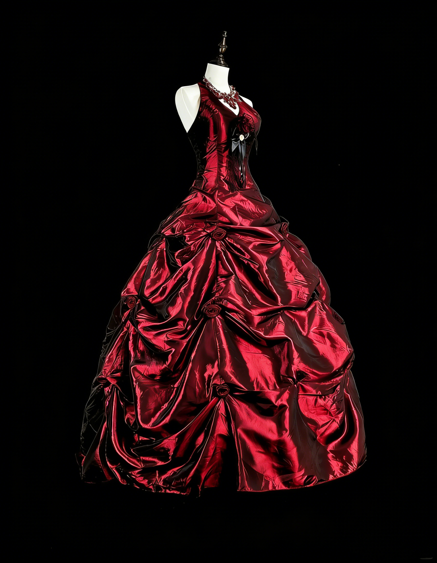 Robe De bal Vintage licou bordeaux taffetas doux 16 robes Quinceanera robe longue 15 robes De Fiesta N1828