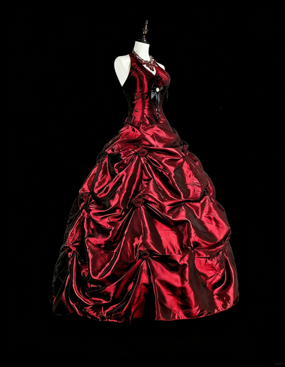 Robe De bal Vintage licou bordeaux taffetas doux 16 robes Quinceanera robe longue 15 robes De Fiesta N1828