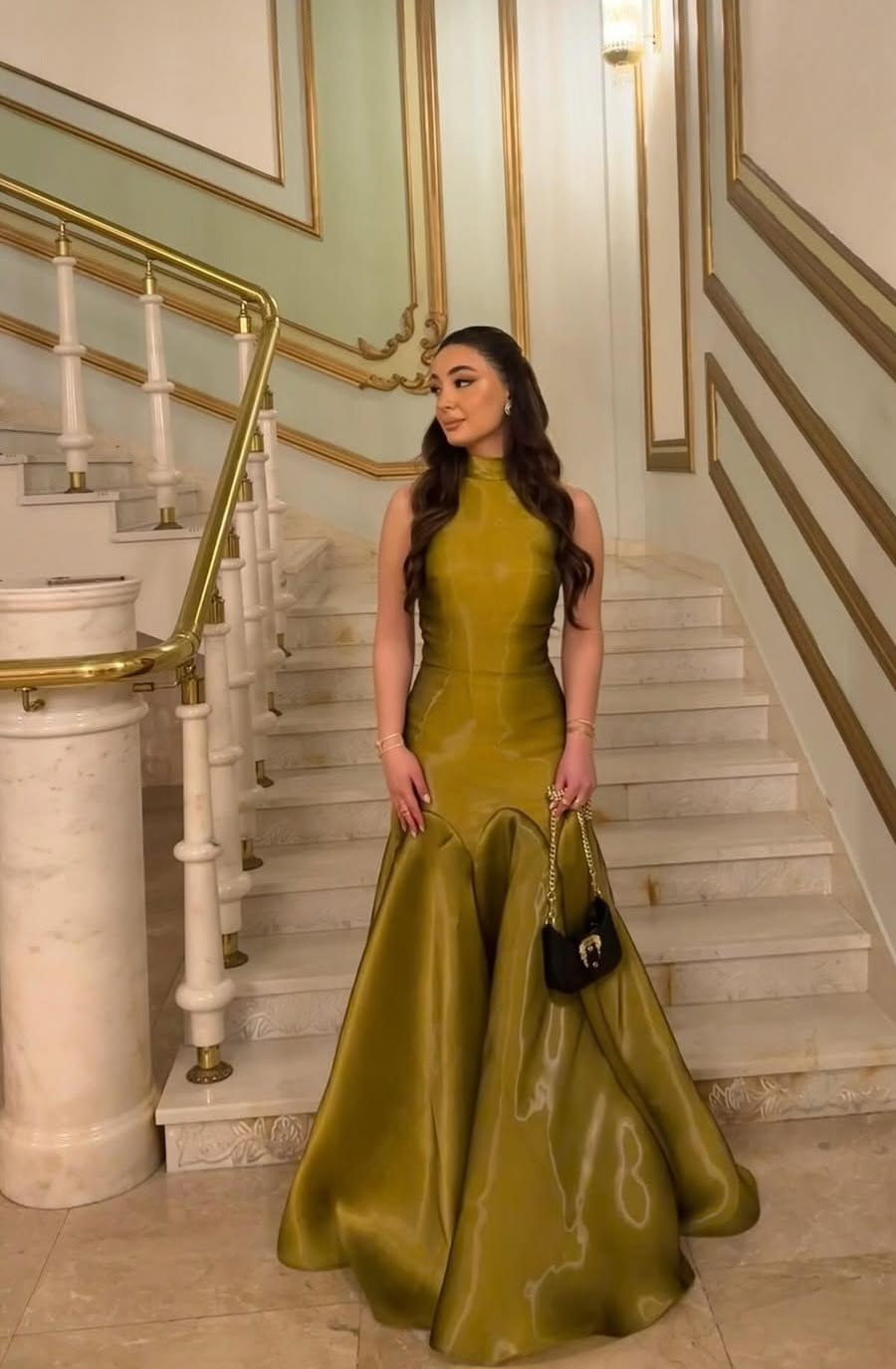 Mermaid Prom Dresses Inspiration Halter Green Evening Gown Long Gala Formal Dress RC1502