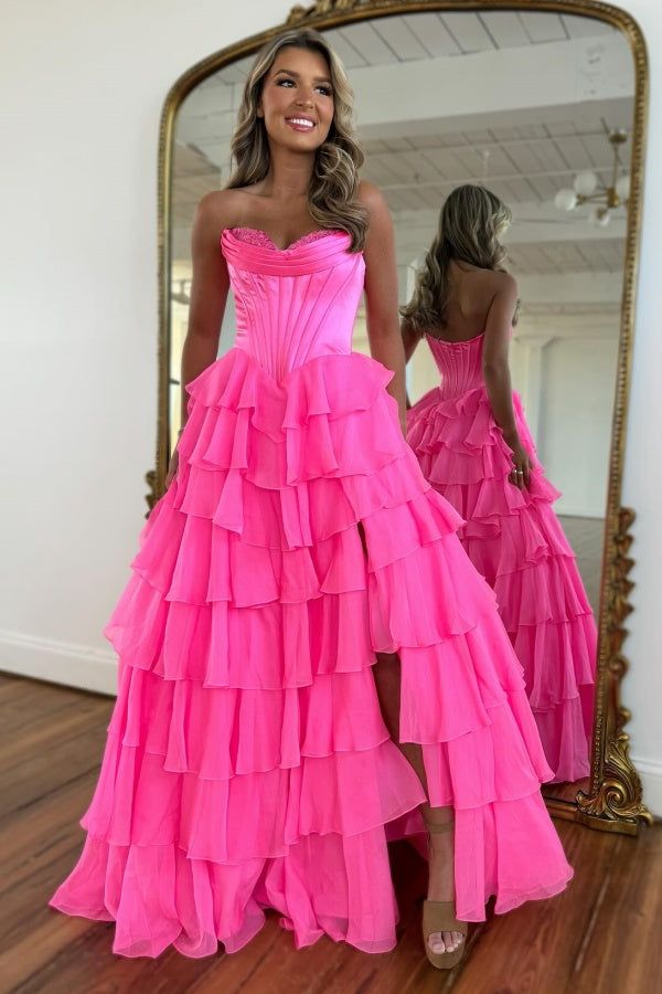 Classy Ball Gown Sweetheart Navy Blue Chiffon Prom Dresses Party Dress 20th Birthday Outfits Graduation Dress RB871