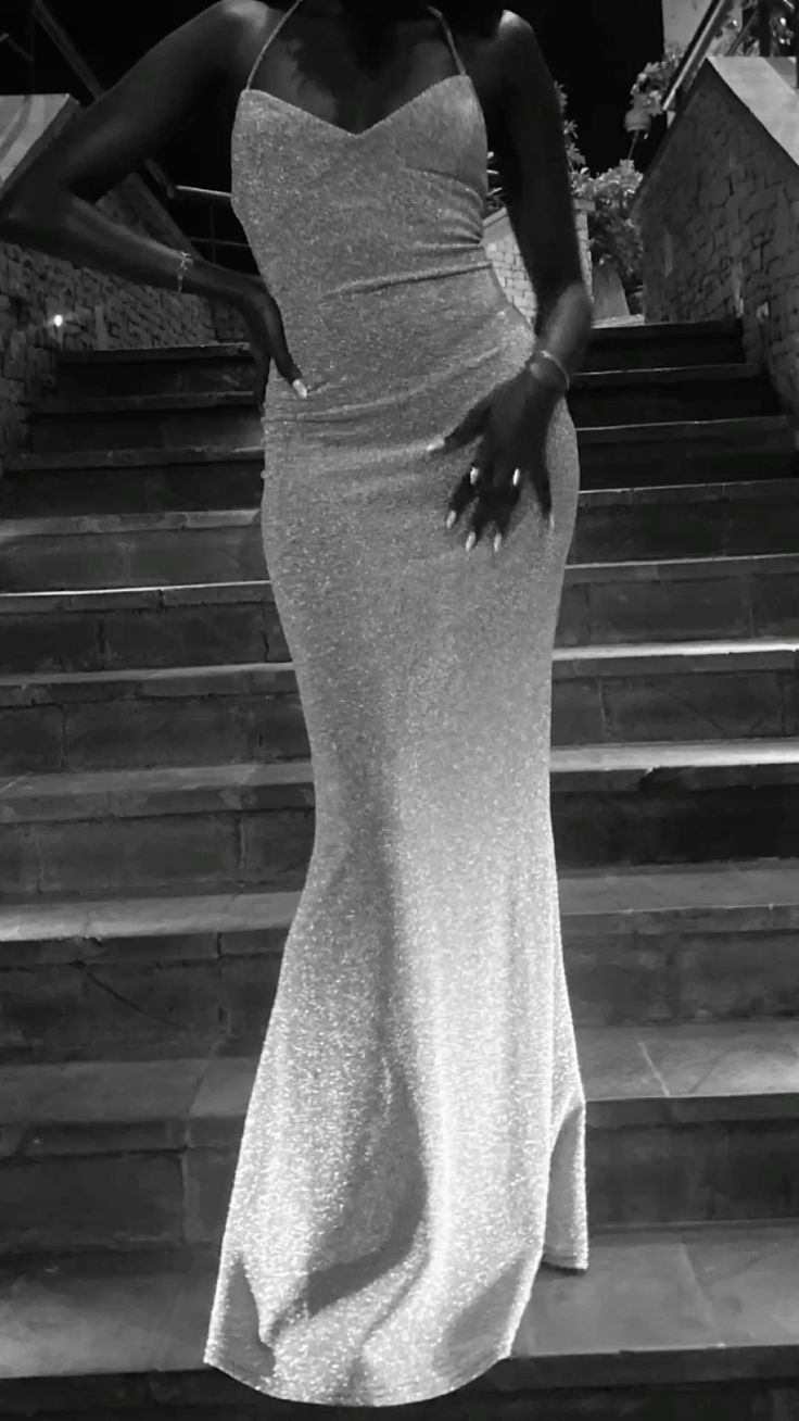 Robe de soirée longue élégante sirène à sequins argentés, dos nu, style semi-bal, robe de cérémonie N602
