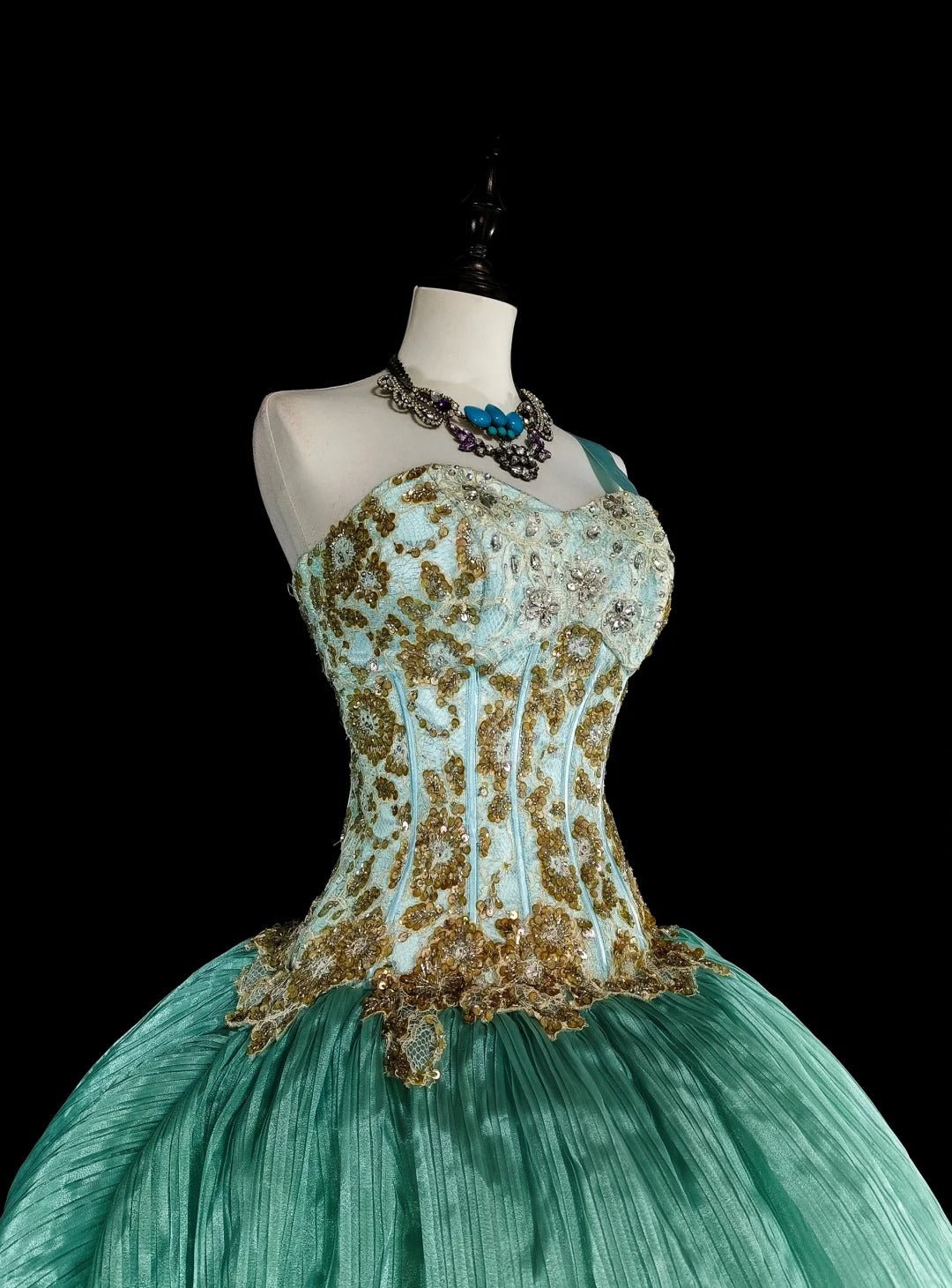 Robes de bal modestes Robe de soirée Mon Épaule Verte Longueur au sol Tenues de soirée formelles N3518
